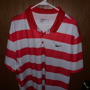 3XL Nike Golf Polo Red and White Stripe